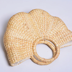 กระเป๋าโท้ทชายหาดสำหรับผู้หญิงกระเป๋าถือใบใม้หวายทำจากหญ้าทะเลทำจากไม้ไผ่งานตามสั่งสำหรับฤดูร้อน - Product Image 4