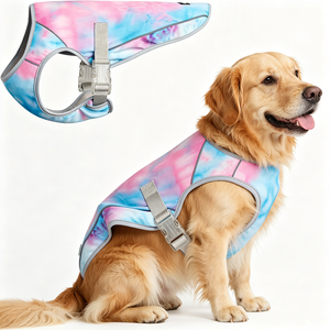 Dog Cooling Vest Heat Relief <b>Tie</b> <b>Dye</b> Polyester Pet <b>Clothes</b> for Summer Hiking Outdoor Walking Running - Product Image 1