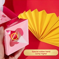 Boîte mystère créative bricolage pour la Saint-Valentin Boîte papier cadeau d'anniversaire enveloppe rouge explosion d'éjection surprise Stratification brillante