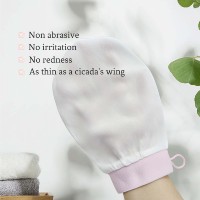 Gant de Soie Exfoliant Double Face Spa pour Corps et Visage, Éponge Loofah de Douche Bain, Manique Visage 100% Soie Naturelle