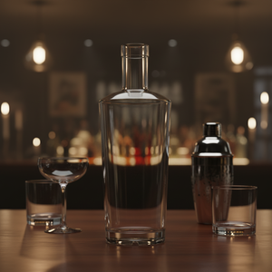 ขวดแก้วทรงกลมสำหรับบรรจุสุราแบบขายส่ง ขนาด 500 มล. 700 มล. ก้นหนา โปร่งใส พร้อมจุกไม้ก๊อก สำหรับใส่เหล้าจิน วิสกี้ วอดก้า - Product Image 1