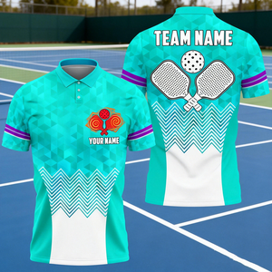 Uniforme de Pickleball Personalizado para Hombre, Sublimado, Impresión 3D, Camiseta Transpirable, Camisetas <span class=keywords><strong>Polo</strong></span> Personalizadas para Clubes Deportivos - Product Image 4