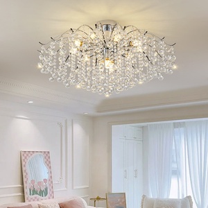 Lustre moderne en cristal de luxe, luminaire de <span class=keywords><strong>plafond</strong></span> haut de gamme pour salon, fer forgé pour villa, hall, chambre à coucher, lampes décoratives - Product Image 3
