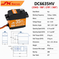Servomoteur numérique JX 35KG à engrenages métalliques et plastiques, haute tension 6.0-8.4V, pour voitures RC, robots, drones industriels, pièces d'avions/bateaux RC