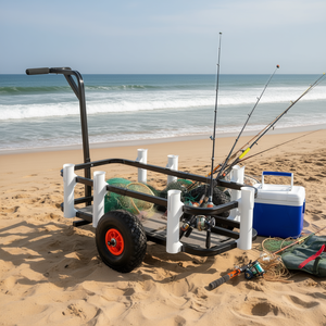 รถเข็นตกปลาชายหาดแบบหนัก ล้อขนาด 11 นิ้ว โครงเหล็กเคลือบสีฝุ่น รุ่น D0100HAD1QV - Product Image 2