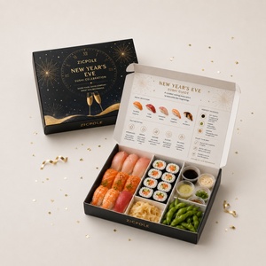 Boîte <span class=keywords><strong>à</strong></span> <span class=keywords><strong>sushi</strong></span> recyclable personnalisée avec logo, six compartiments, pour la livraison de maki et autres plats <span class=keywords><strong>à</strong></span> emporter - Product Image 3