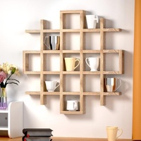 Étagère murale pour tasses, supports de rangement, grille de 5,1x5,1x3 pouces, marron rustique, pour bar à café