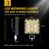 Vente en gros 4 pouces LED antibrouillard 6000K 12V/24V/48W carré voiture LED lumière de travail pour la conduite tout-terrain feux pour camions bateaux