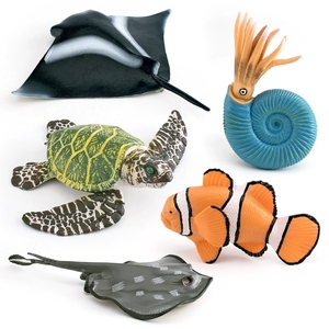Modelli di Animali Marini Simulati in PVC: Manta, Tartaruga Verde, Pesce Pagliaccio, Nautilus, Panga e Pesce Diavolo - Ornamenti e Giocattoli - Product Image 3