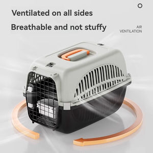 Petop Factory - Transporteur pour animaux de compagnie approuvé par les compagnies aériennes - Taille standard - Respirant - Léger - Plastique - Pour les voyages <span class=keywords><strong>en</strong></span> <span class=keywords><strong>voiture</strong></span> et <span class=keywords><strong>en</strong></span> train - Avec verrou de sécurité - Product Image 4