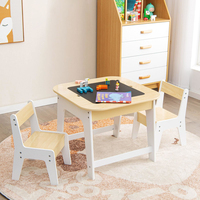 Table d'activités en bois 3-en-1 avec plateau amovible et tableau noir/tableau blanc/pour l'artisanat artistique et la crèche préscolaire