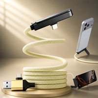 Nuevo Cable de Carga Rápida 3 en 1 de 60W con Soporte Invisible Integrado para Teléfono, Cable de Datos Portátil Tipo C a Tipo C Multi P D de 60W
