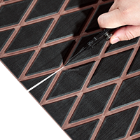 Tapis de sol pour bateau KT GuoMei noir sur fond brun foncé, imperméables, antidérapants, avec adhésif puissant, pour pont de bateau marin
