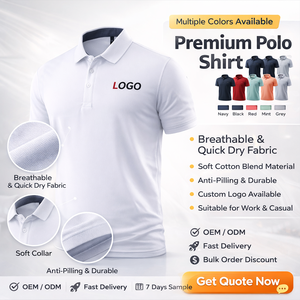 Breathable Moisture Wicking Quick Dry <b>white</b> <b>Plain</b> Soild Color Custom Polo <b>Shirts</b> with Embroidery logo - Product Image 2
