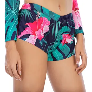 2023热卖涤纶女夏威夷热带板短皮疹护卫沙滩游泳短裤
