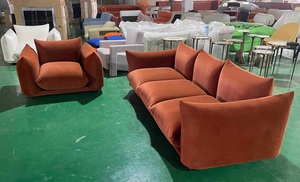 Juego de Sofás Modulares Blancos Red Velvet Mario Marenco para Sala de Estar Moderna, Sofá Seccional de Tres Plazas - Product Image 2