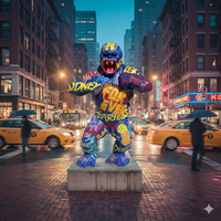 Statue de gorille graffiti moderne en résine, sculpture d'art faite à la main, modèle réaliste, taille personnalisée pour extérieur, jardin, rue, galerie, maison
