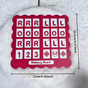 Tavola da allenamento per Mahjong americano stampata in 3D con bordo smerlato, vassoio per l'ordinamento delle tessere numerate LR per principianti - Product Image 2
