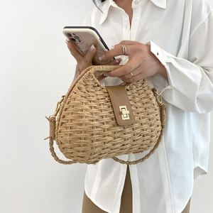 Sac à Linge Jetable de Voyage pour Femme Française en Fil de Raphia, Pochette Circulaire, Sacs du Mali, Bateau Osier Muraux, Toile Perforée - Product Image 5