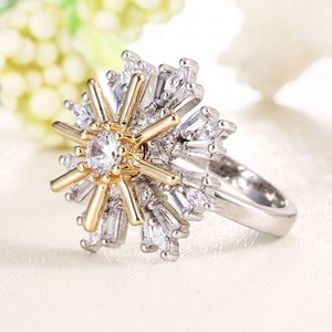 Anillo de Oro Joyería de Moda al por Mayor, Anillo Americano Chapado en Oro con Circonitas, Anillo de Oro de 18k para Mujer - Product Image 6