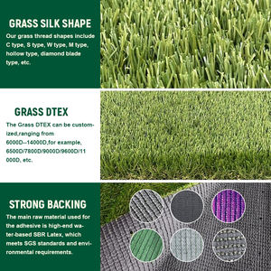 <span class=keywords><strong>Gazon</strong></span> artificiel paysager résistant aux UV haute densité de 47 mm, pelouse synthétique en rouleau pour la décoration de la maison, du jardin et de la cour - Product Image 4