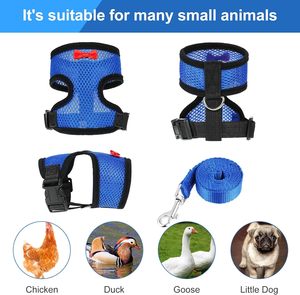 <span class=keywords><strong>Harnais</strong></span> et laisse de poulet de Pâques réglables <span class=keywords><strong>Harnais</strong></span> d'entraînement respirant pour poulet canard oie - Product Image 6