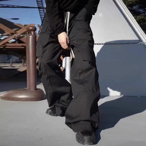 Urban RICK <span class=keywords><strong>pantaloni</strong></span> <span class=keywords><strong>Cargo</strong></span> a gamba larga <span class=keywords><strong>pantaloni</strong></span> Casual Unisex funzionali <span class=keywords><strong>pantaloni</strong></span> dritti da <span class=keywords><strong>uomo</strong></span> a tasca larga personalizzati OEM - Product Image 3