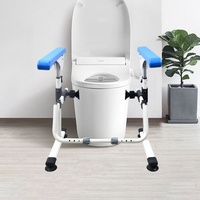 Promotional Medical Toilet Frame for Aneurysm Recovery 360 Rotatable Clamp PE Non Slip Grip Length Height Adjustable Device