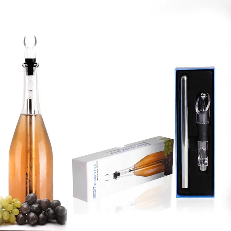 Wine Accessories Gift Set Wine Cooler Chiller Stick with Pourer