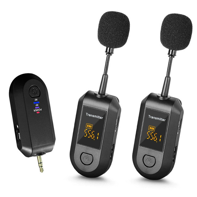 T9 Best Clip on Lapel Recording Dual Wireless Lavalier Mic Microphone for Teachers Church Outdoor Use