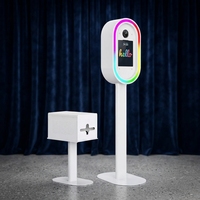 Photobooth ovale pour iPad 12,9 pouces, livraison à domicile depuis l'entrepôt américain, flight case, panneau personnalisé en option, boîte d'imprimante pour événements de mariage