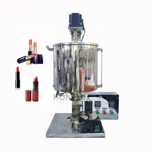 Hone Manual Type Double Layer Heating Mixing Lip Gloss Lip Balm Filler Semi Automatic Lipstick Filling Machine with 20L Hopper