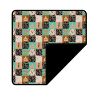 Couverture d'emmaillotage pour bébé en bambou, double couche (1 couche unie, 1 couche imprimée), 50x50 pouces