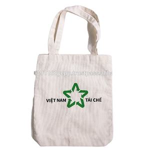 Adorable sac fourre-tout en toile de coton pliable sac à provisions écologique avec logo personnalisé sérigraphie rayée avec poignée fait cadeau Promotion - Product Image 1