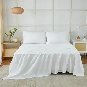 Heimtextilien Großhandel Lattenzeilen-Sets Heim 4-teiliges Mikrofaser-Bettlaken für solide Farbe bequemes Bettlaken-Bettwäsche-Set
