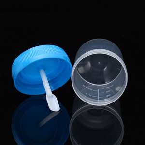 Vaso de muestra Tamayasu de 50 ml con tapa de rosca y cuchara graduada para uso en laboratorio - Product Image 4