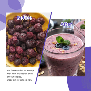 Etiqueta privada Arándano natural Liofilizado Fruta Batido Arándanos Liofilizado Aperitivos Batidos Bebida - Product Image 2