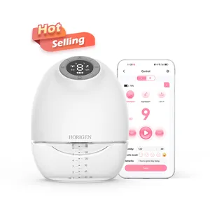 Horigen New Model Hands Free Tubeless Wireless Noiseless Wearable Breast Pump Electric Portable Milk Extractor With Mobile App
