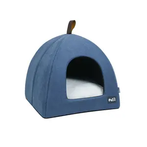 Triangle Portable Pet House Doux Chaud En Peluche Nid Lit Cave pour Chats et Chiens Durable Respirant avec Coussin