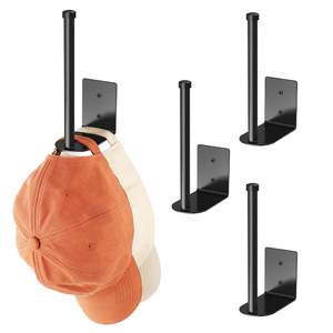 <span class=keywords><strong>Porte</strong></span>-chapeaux mural en acier inoxydable pour casquettes de baseball avec plusieurs méthodes d'installation pour le salon - Product Image 4