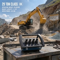 Excavatrice sur chenilles hydraulique d'occasion pour routes montagneuses avec télécommande industrielle sans fil, adaptée aux pentes raides, peinture d'origine