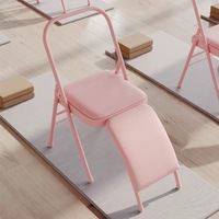 Silla de Yoga Plegable de Acero al Carbono y Cuero PU, 81 cm de Longitud, Diseño con Cojín, Sin Respaldo, Estándar, Unisex