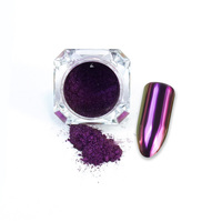 Super Flash Caméléon Multi-Chrome Miroir Porcelaine 1g Magnétique Taille de Particules Grosses Maille pour Nail Art Gel Ongles Poudre Acrylique
