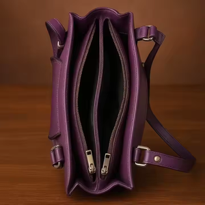 Elegante Bolso de Mano de Cuero Genuino Premium para Mujer, Bolso de Hombro Personalizado con Cierre de Cremallera, Diseño de Cartera Elegante, Moda India - Product Image 1