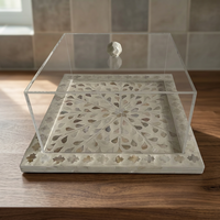 Hochwertige Handgefertigte Perlmutt-Quadrat-Schale mit Acrylabdeckung Hergestellt in Vietnam Ramadan Servier-Schokoladenbox Lavihex Co Modell