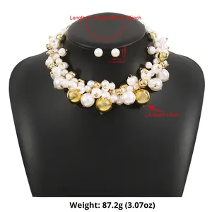 Accessoire de mode - <span class=keywords><strong>Magnifique</strong></span> collier court en perles pour les événements formels. Ensemble comprenant des boucles d'oreilles et un collier en perles. - Product Image 6