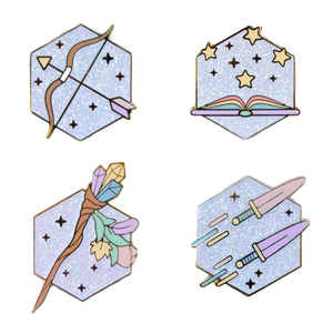 Distintivo della serie pressofusione bianco glitterato bacchetta di piuma magica graziosa spilla in metallo morbida e duro smalto Souvenir - Product Image 5