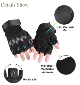 屋外ハーフフィンガーメンズ機器タクティカルグローブハードナックルレザー最高の滑り止めタクティカルグローブ - Product Image 4