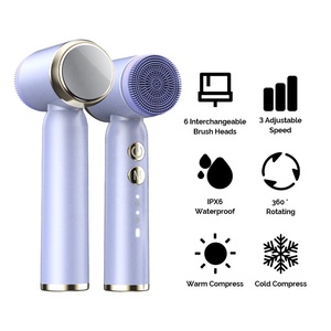 <b>Hot</b>&Cold Compress Silicone Face Skin Scrubber Exfoliating Cleaner Sonic Facial Cleansing <b>Brush</b> - Product Image 3