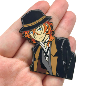 2 Nuevos Diseños de Alta Calidad, Pin Metálico de Anime BSD <span class=keywords><strong>Dazai</strong></span> & Chuya, Decoración para Mochila - Product Image 3